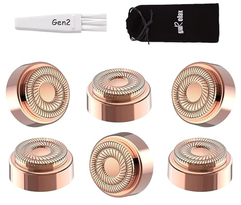 Gesichtshaarentferner Ersatzköpfe für Flawless Finishing Touch der neuen Generation,Schmerzfreie Haarentfernung mit hypoallergen 18-karätigen vergoldeten Scherkopf
