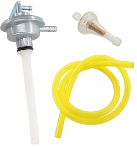 MCHNIC Robinet d'essence sous pression 15 mm avec tuyau d'essence pour scooter, cyclomoteur, quad, comme Piaggio TPH Quartz Sfera, Vespa LX ET2 ET4 125 150, Peugeot Speedfight