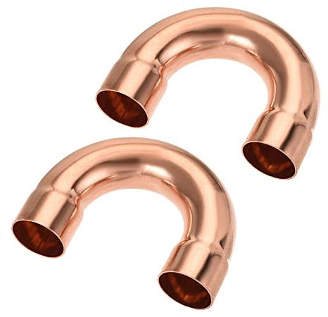 MECCANIXITY Lot de 2 raccords coudés soudés à 180 degrés en cuivre, ID de 2,2 cm pour réfrigérateur HVAC