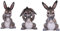 Nemesis Now DREI weise Esel 11 cm Kunstharz grau Esel Figur Trio Tierartikel aus feinstem Harz handbemalt