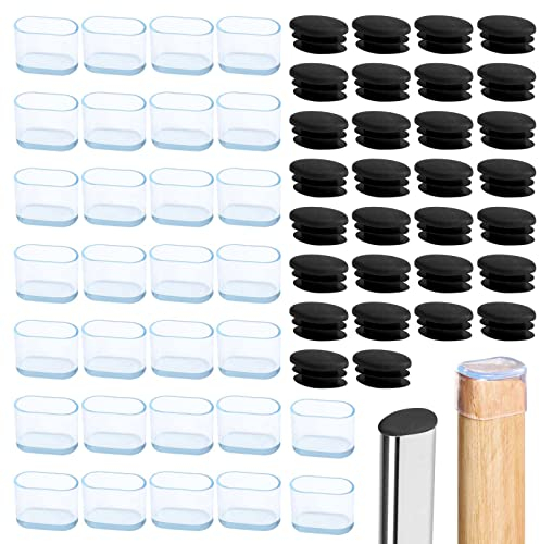 Coprigambe Sedie Gommini per Sedie Quadrati Tappi Sedie Silicone Piedini Sedie Silicone per Sedia Scrivania 15 mm x 30 mm Gommini Sedie Silicone per Proteggere i Pavimenti da Graffi e Rumori (60 Pz)