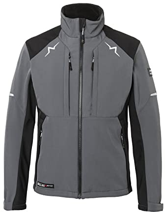 KÜBLER Workwear | KÜBLER PULSE Softshell Arbeitsjacke Herren | anthrazit/schwarz | Größe S