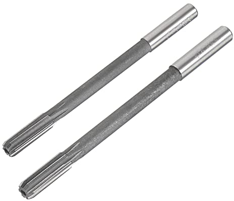 QUARKZMAN 5.5mm und 6mm Futterreibahle Set, H8 Schnellarbeitsstahl HSS Drehmaschine Reibahle 6 Gerade Flöten, Rund Schenkel Fräswerkzeug für Metall Non-Metallkupfer