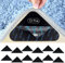 RZMZBY 12PCS Antiscivolo e Riutilizzabili Tappeto Gripper, Tappeto Gripper Anti-Slip Mat, anti arricciatura, lavabili e riutilizzabili, Adesivi Antiscivolo per Tappetini, per pavimenti in legno (Nero)