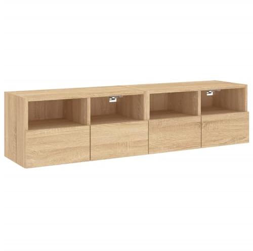 vidaXL TV-Wandschränke 2 STK. Sonoma-Eiche 60x30x30 cm Holzwerkstoff