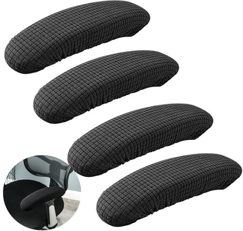 Bustlwor 2 Paar Bürostuhl-Armlehnenbezug, Abnehmbarer Stuhlarmlehnenbezug, Wasserdichter Stuhlarmlehnenbezug, geeignet für Zuhause und Büro(Schwarz)