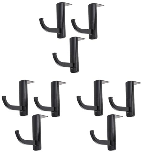UKCOCO Headphone Mount Hanger Holder: 9 pcs Self-Adhesive Headset Hook Stand Universal Wall-Mount Headphone Hook for Home/Office/Game Room,Black