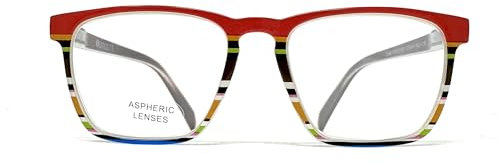 Lesebrille für Damen Herren, Venice MILLER, Vintage und Moderne, Dioptrien: 1 bis 3,5 (Rot, +2.00)