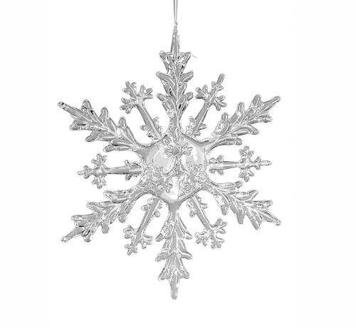 Kremers Schatzkiste Eiskristall-Hänger 30 cm Acryl Schneeflocke - Transparent Winterdeko Fensterdekoration Weihnachtsdekoration Kristall-Optik Weihnachten Winterzeit