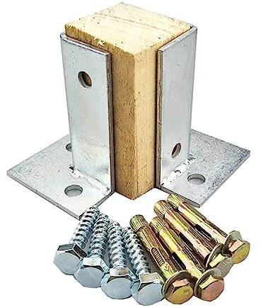 GZKDKZB Base de Poteau en Bois Robuste réglable, Support de Poteau de clôture avec raccords pour pergola, Balustrade, boîte aux Lettres, 3x3, 4x4, 4x6, 6x6, 7x7, 8x8 Pouces, ancrage de Pot