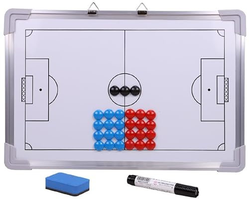 Glanhbnol Doppelseitige Fußball Vollfeld Taktiktafel Trocken Löschbares Brett Basketball Coaching Tafel Für Trainer Mit Marker