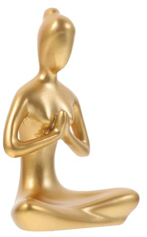QUMIIRITY Yoga-Figur Deko Frau Resin Skulptur Yoga-Pose Sammlerobjekt Handgefertigt Robust Zen Entspannung Geschenk Für Zuhause Wohnzimmer Büro