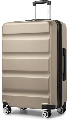 KONO Koffer Trolley Groß Erweiterbares Hartschalengepäck Leichte Koffer XL mit TSA-Schloss und 4 Doppelspinnrollen ideal für Reisen und Business 75x47.5x29.5cm, Gold