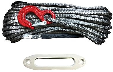 Seilwinde Windenseil, 10 mm x 30 m Windenseil mit Haken und 12000 lbs Hawse-Aluminium-Seilführung,für ATV UTV SUV LKW Boot Offroad(Noir)