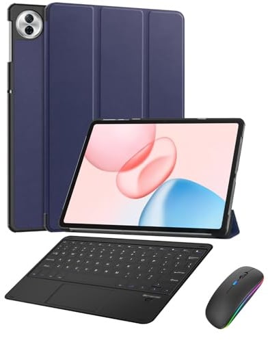 Custodia con tastiera per tablet Honor Pad 10 12,1 pollici con mouse, touchpad Custodia con tastiera staccabile con porta penna per tablet Honor Pad 10 12,1 pollici