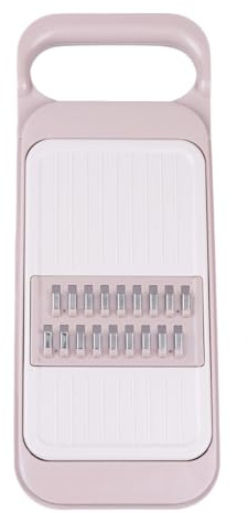 LOLIPPYY Easy Gadget X Multifunzione per Cucina con 3 Lame in Acciaio Inox e Plastica, Grattugia Verdure e Frutta ad Alta Efficienza con Contenitore e Storage a Sospensione