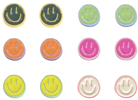 Iirlvior 12 Bunte Smiley-Kühlschrankmagnete aus Glas mit starken Neodym-Magneten - 3D Wanddeko & Home Wall Art für Kühlschrank, Whiteboard, Büro & Wohnzimmer - Lustige Emoji Deko & Geschenk