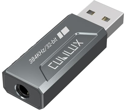 Cubilux USB A to 3.5 mm TRRS Audio Adapter, 384 kHz / 32 Bit DAC | Headset and mic support for Windows 10/11, macOS and Linux PCs; drives up to 100 Ohm, not for PS4/PS5 or older Windows