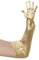 BABEYOND Damen Handschuhe Satin Classic Opera Fest Party Audrey Hepburn Handschuhe 1920er Stil Handschuhe Elastisch Erwachsene Größe Ellenbogen bis Handgelenk Länge 52/55cm (Lang Glatt 52cm / Gold)