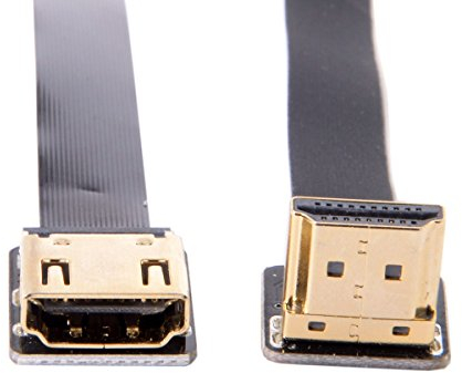 Cablecc CYFPV - Cavo piatto da HDMI maschio a femmina, con angolo di 90 gradi, FPC, per fotografia aerea multicopter HDTV (20 cm)