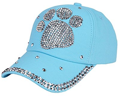 Queenbox Baseball Cap Mit Strass Bling Luxus Kinder Junge Mädchen Baby Sommer Lässig Verstellbar Hip Hop Sonnenblende Hut, Blau
