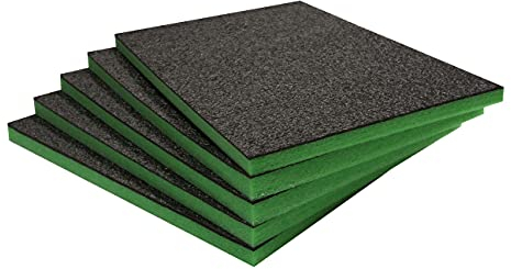 Shadow Foam Multi-Packs - Pack of 5: 600mm x 420mm x 30mm | Cut and Peel Foam for Tool Boxes, Tool Chests, Flight Cases & Tool Storage | Lean, 5S, Kaizen & Storage Boxes (30mm, Green)