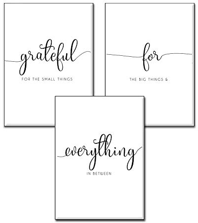4GoodWandbilder Wohnzimmer als lustige Sprüche, Motivations Bilder fürs Büro oder die Küche, Bild mit Spruch als Schlafzimmer Poster ohne Rahmen (geateful A4)