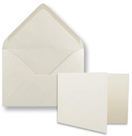 FarbenFroh by GUSTAV NEUSER 25x Stück Karte mit Umschlag Set Faltkarten DIN A7 quer 10,5 x 7,4 cm Naturweiß mit Brief-Umschlägen C7 Naturweiß Nassklebung