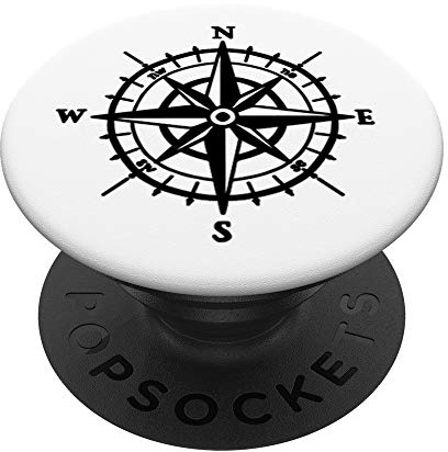 Kompass Geschenk Bootsfahrer Und Pfadfinder PopSockets PopGrip: Ausziehbarer Sockel und Griff für Handys/Tablets mit Tauschbarem Top