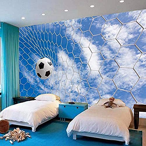 Visual Sports Football Theme Decorative Tv Background Wall Ktv Bar Football Club Any Size Wallpaper Grey Wall Sticker Border Living Room for Bedroom Rose Blue Mural kids-430cm×300cm
