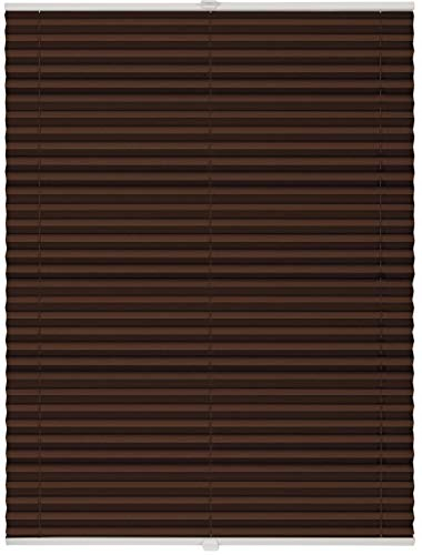 ondeco Plissee ohne Bohren mit Klemmträger, Sonnenschutz für Fenster innen, Jalousien Fenster ohne Bohren Blickdicht, Faltrollo Sichtschutz für Tür Fensterrahmen, Rollo Dunkelbraun 80x210 cm