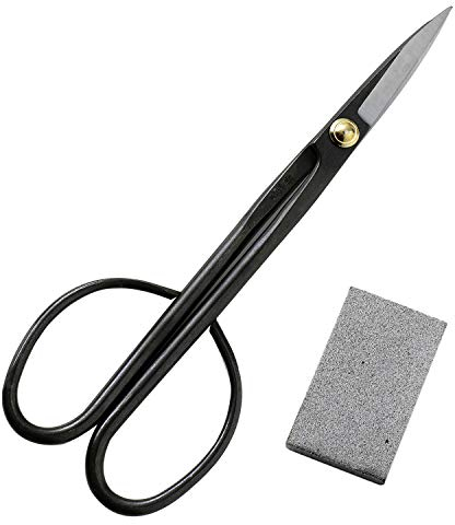 Wazakura Hanafubuki Japanische Bonsai-Trimm-Set, hergestellt in Japan, Zweig-Bonsai-Schere, 210 mm (8 1/4 Zoll) + Rostradierer-Set