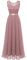 Berylove Robe Longue Femme Soirée Mariage Rose Col V au Dos en Mousseline Chic et Elégante BLP7025 Blush L