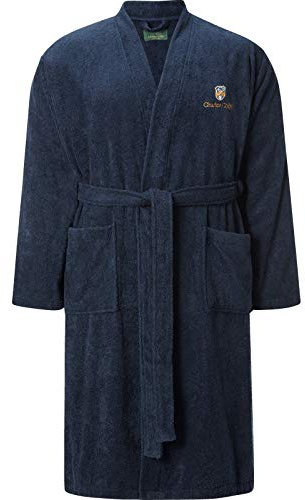 Charles Colby Herren Bademantel Lord Curet dunkelblau, XL - 56/58