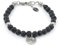 10:10 Bracciale in acciaio inox e pietre naturali da 6 mm, charms albero della vita e beads in acciaio, prodotto realizzato in Italia (Pietra lavica)