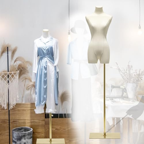 QJSZMEI Schneiderpuppe Damenbüste Weiblich, Höhe Verstellbarer Schaufensterpuppe Körper, Mannequin mit Metall Base Kleiderpuppe, Schneiderbüste Büste Torso für Bekleidungsgeschäft (Größe : B)