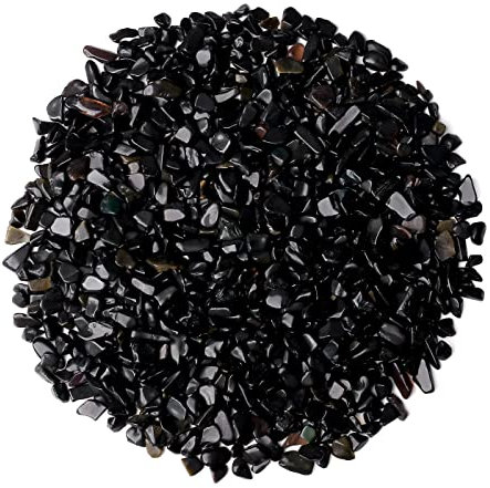 DUQGUHO Roches décoratives pour aquarium - Cristaux d'obsidienne en vrac - Gravier pour plantes - Fournitures de terrarium - Petit gravier pour aquarium - Remplissage de vase - 0,2 kg
