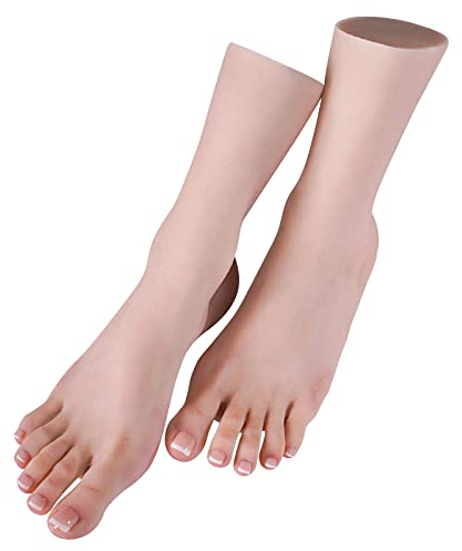 Cyomi Silikon Füße Mannequin Schaufensterpuppe Weiblich Mannequin Fuß Life Size Füße Model für Schmuck Sandale Schuhsocken Display Art Skizze-Rechter Fuß