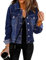 Vetinee Jeans Jacket for Women Women's Autumn Jackets Jeans Jacket for Women Uk Womens+Jackets Ladies Casual Jackets Ladies Casual Jackets Darkness Blue Size XX-Large Fits UK Size 24 to UK Size 26