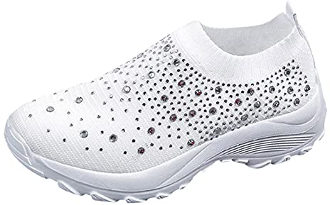 Sunnyuk Sneaker Damen Weiss Plateau Laufschuhe Sportschuhe Sale Atmungsaktiv Bequeme Schuhe Elegant Mit Absatz Freizeit Cushion Fitnessschuhe Leichte Classic Trekkingschuhe