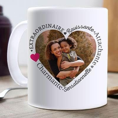 CADEAUX.COM - Tasse Personnalisable - Mug Personnalisé Petits Mots pour Maman - Cadeau Maman - Idée Cadeau Personnalisé - Idée Cadeau Fête des Mères - Idée Cadeau Femme - Cadeau Noel