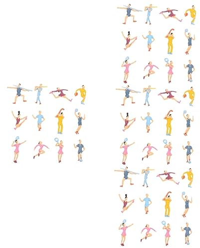 Garneck 48 STK Sportler Schaufensterpuppe Mini-Figuren-schmuck Fußball-Jungs Winzige Menschen Miniatur Mini-Sportler-Figuren Krieger Sammler Ornamente Plastik Menschlicher Körper Kind