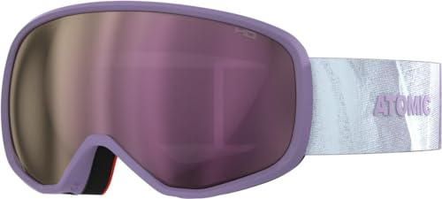 ATOMIC REVENT HD Skibrille - Maven/Lavender - Skibrillen mit kontrastreichen Farben - Hochwertig verspiegelte Snowboardbrille - Brille mit Live Fit Rahmen - Skibrille mit Doppelscheibe