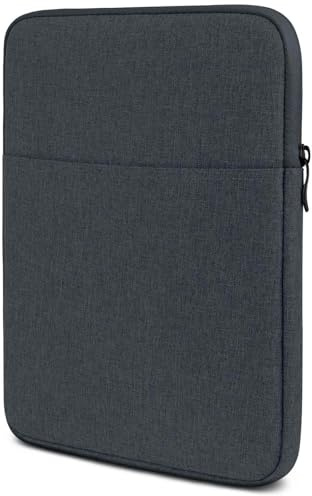 moex Tablet Hülle für Amazon FireHD10 Kids Pro 2023 Tasche mit Reißverschluss und Fach für Zubehör, Nylon Stoff Sleeve weich Gepolstert, Schutzhülle Minimalistisch Dash Case, Anthrazit