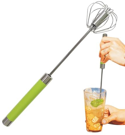 Chaies Handmixer, Schneebesen | Edelstahl-Schneebesen, Handrührer, Rührbesen | Halbautomatischer Schneebesen, Küchenmixer, Milchaufschäumer zum Backen, Rühren, Kochen, Schlagen