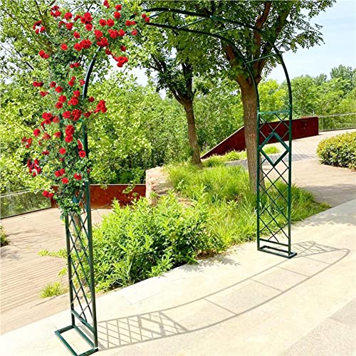 GartenbogenGartenbogen Spalierbogen Rosenbogen für Kletterpflanzen 140x230cm 220x230cm 180x270cm 360x70cm Pergola Metall Spalier mit Standfuß Schwarz/Braun/Dunkelgrün/Weiß (Farbe: Grün, Größ