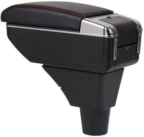 DZSQOSJB Mittelarmlehne Box Für Peugeot 207 Armlehnenbox USB-Aufladung Erhöhen Doppelschicht Zentral Inhalt Aufbewahren Getränkehalter Aschenbecher Zubehör Armlehnenbox