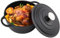 Dutch Oven Topf aus Gusseisen, 3 l, mit Deckel, ofenfest bis 287 °C, spülmaschinenfest, stabiles Dutch Oven Kochgeschirr, Schwarz