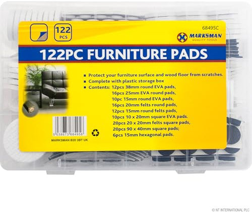 Furniture Pads Floor Protectors Felt Pads For Hardwood Floors Hard Surfaces Chair Legs Self Adhesive Heavy Duty Ideal Protector Sticky Foam Pad For Desk Table Sofa Bed Assorted In Blowcase (122 Pc)