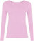 FASHION MY LOVE Women Ladies Long Sleeve Round Neck Plain Top Stretchy Casual Summer T-Shirts Basic Slim fit Tee Tops UK Plus Size 8-26 Baby Pink